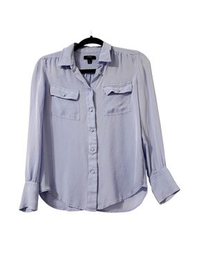 J. Crew Light Blue 100% Silk Button Down Long Sleeve Blouse Size 4